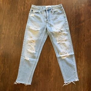 Kan Can Distressed Light Blue Jeans Size 27